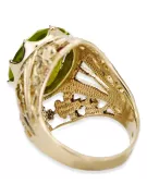 Yellow Peridot 8K žluté zlato Ring Vintage style vrc031x-yp Art Deco